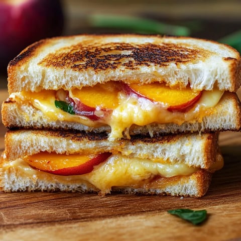 Sandwich cheddar et pêches