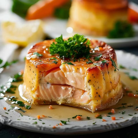 Saumon et colin dans un flan délicieux