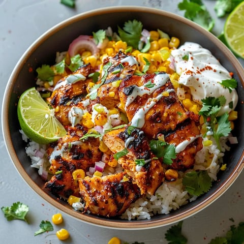 Maïs, poulet et riz