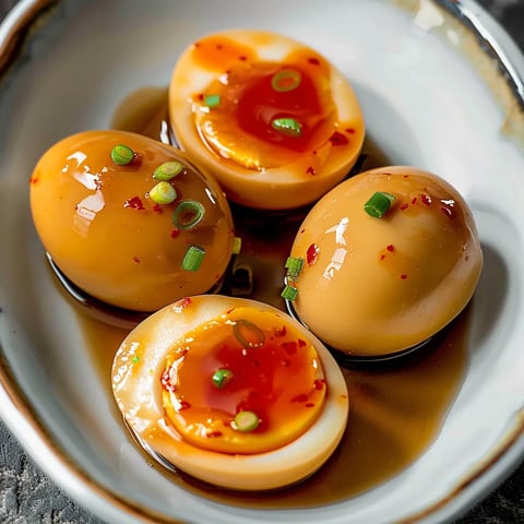 Délicieux œufs marinés au soja