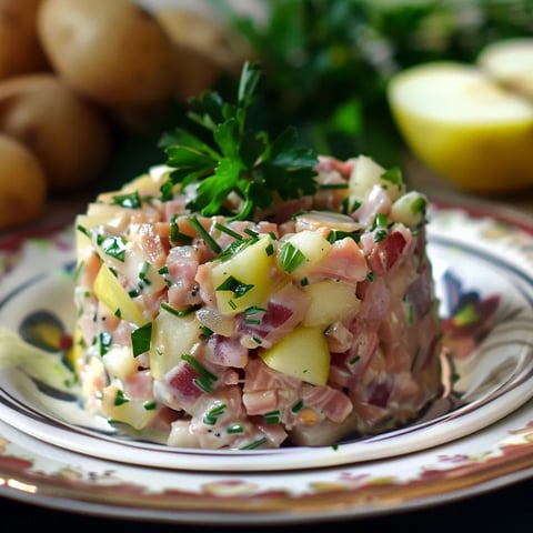 Harengs avec pommes et salade