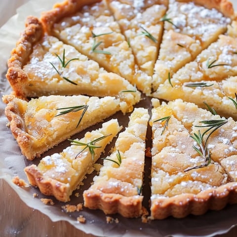 Tangerine et romarin sur pâte sablée