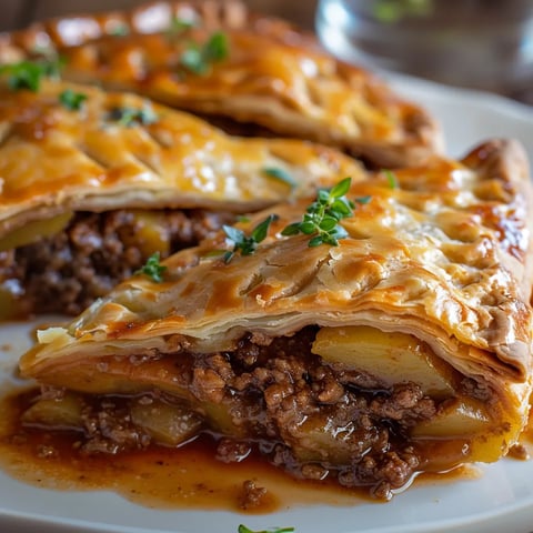 Tourtière maison garnie de viande