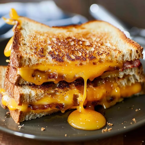 Sandwich bacon cheddar et sirop d'érable