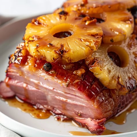 Délicieux jambon avec ananas