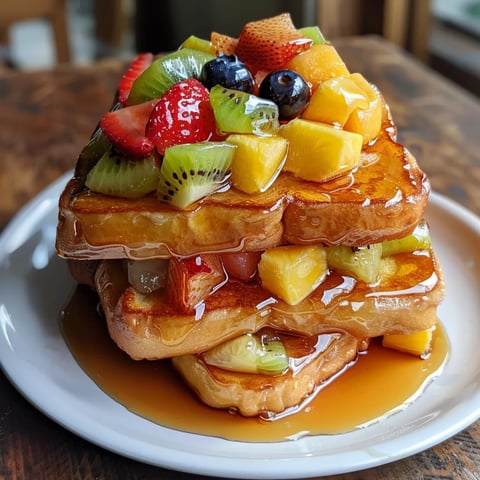 Délicieux pain doré avec sirop