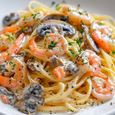 Délicieux saumon et crevettes