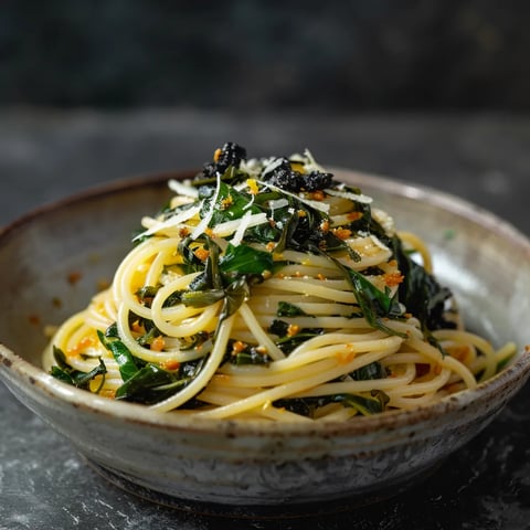 Blettes et truffe spaghettis