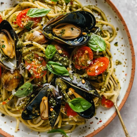 Coquillages et pesto maison