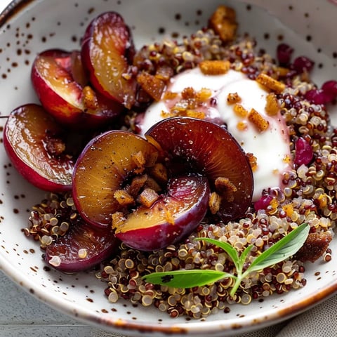 Prunes fondantes sur quinoa