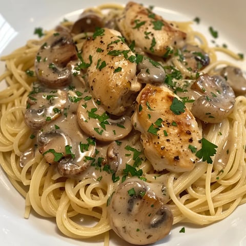 Pâtes champignons et crème