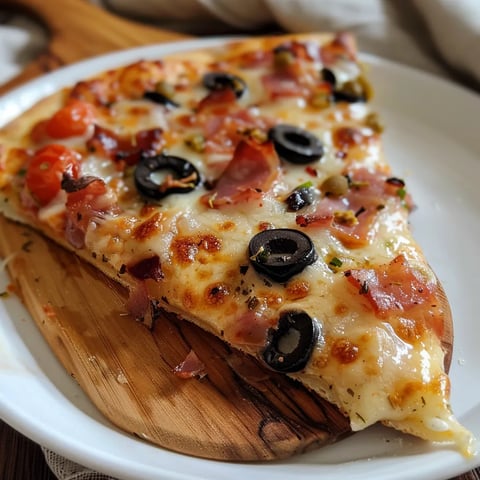 Délicieuse pizza lardons