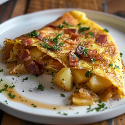 Omelette lardons savoyarde