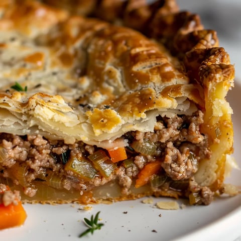 Tourtière maison avec pâte dorée