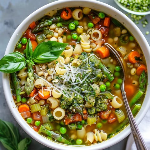 Minestrone aux légumes de printemps