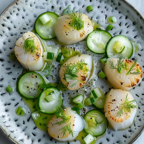 Délicieux pétoncles aneth