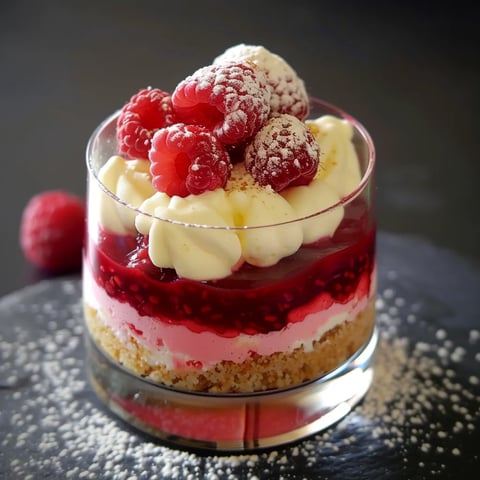 Framboises et biscuits roses en tiramisu