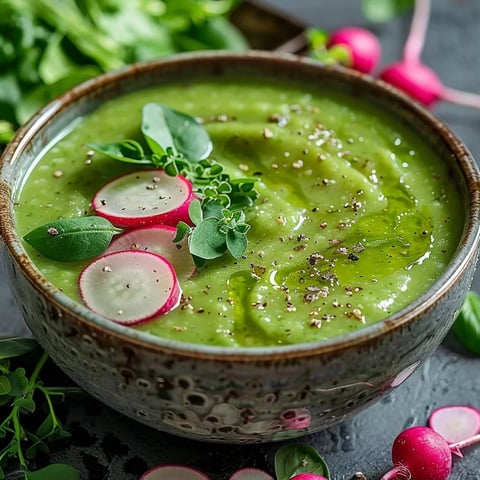 Soupe aux feuilles de radis