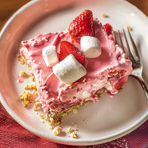 Carrés frais et moelleux aux fraises