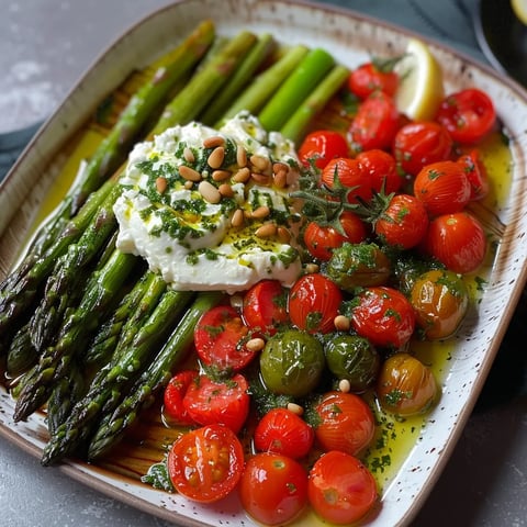 Tomates et asperges dorées