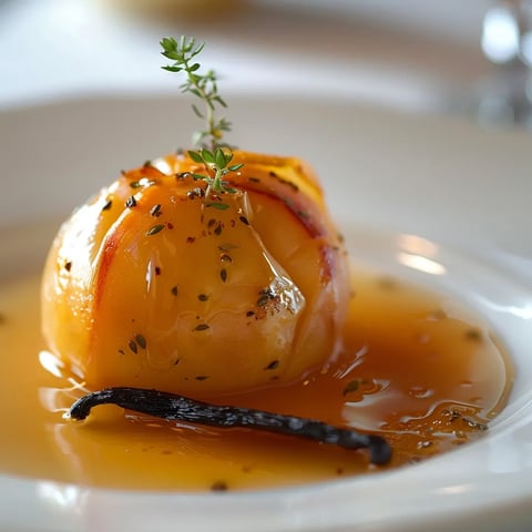 Papillote de pêches et vanille