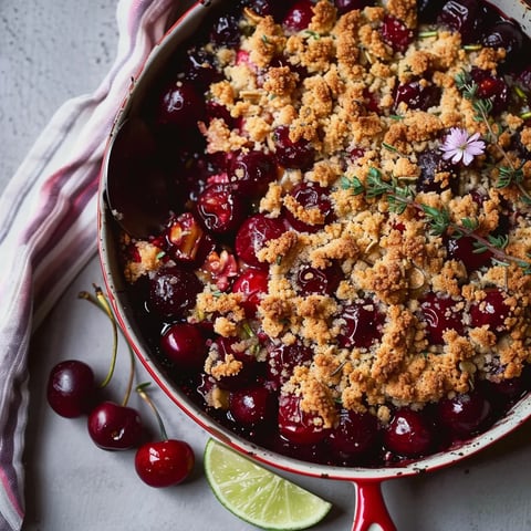 Délicieux crumble aux cerises