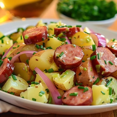 Pommes terre et knacki salade