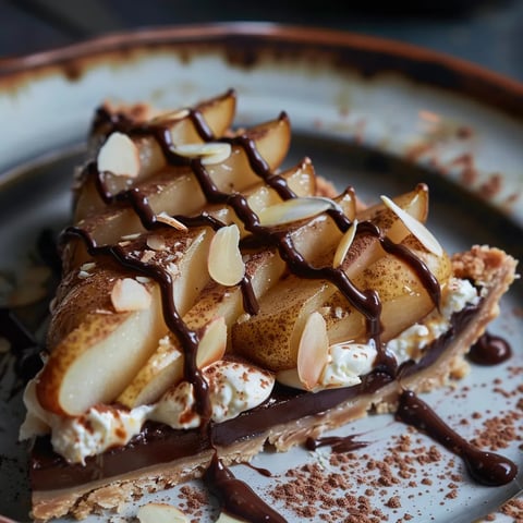 Poires amande chocolat tarte