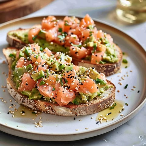 Délicieuses tartines avocat saumon