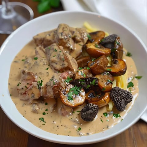 Délicieux veau et morilles à la crème