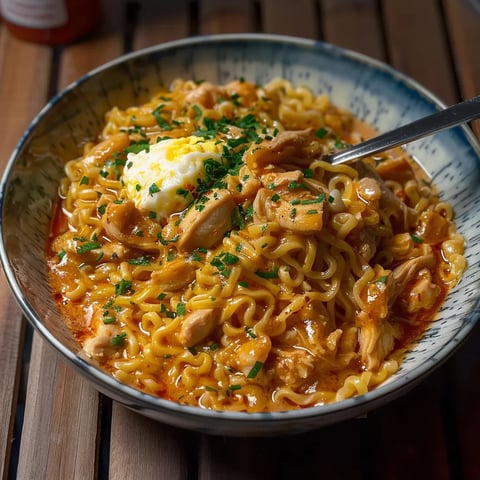 Poulet nouilles savoureuses