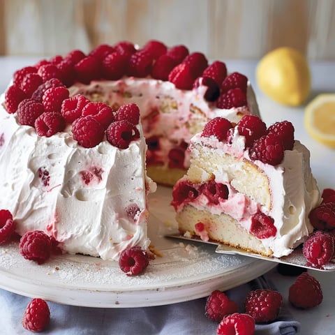 Gâteau doux aux framboises