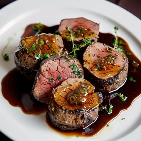 Délicieux filet mignon avec marinade soja