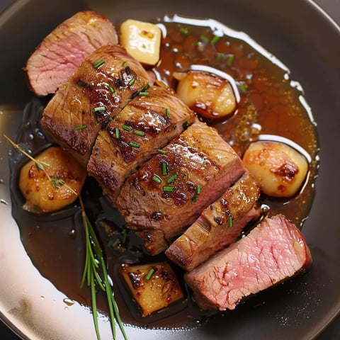 Filet mignon fondant et saveurs miellées