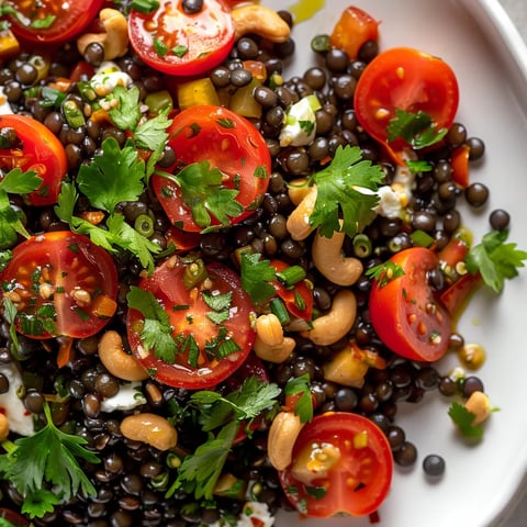 Lentilles tomates coriandre