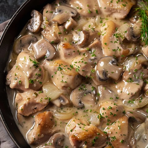 Délicieux poulet aux champignons