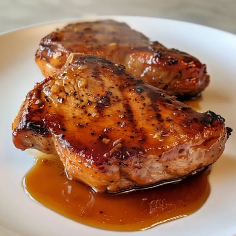 Plat sucré et doré de porc caramélisé