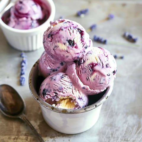 Glace lavande bleuets