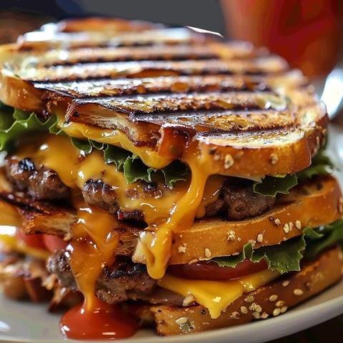 Burger panini fromage coulant