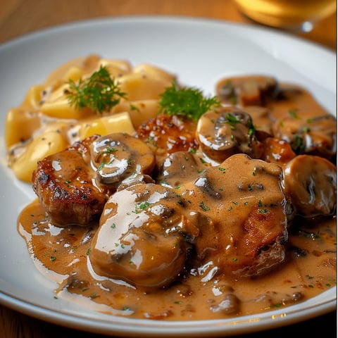 Porc Moutarde Champignons