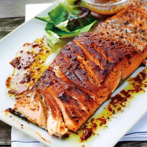 Filet entier de saumon grillé