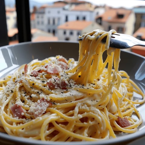 Carbonara spaghetti italiens