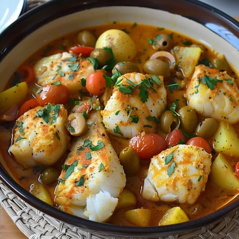 Lotte mijotée et épices