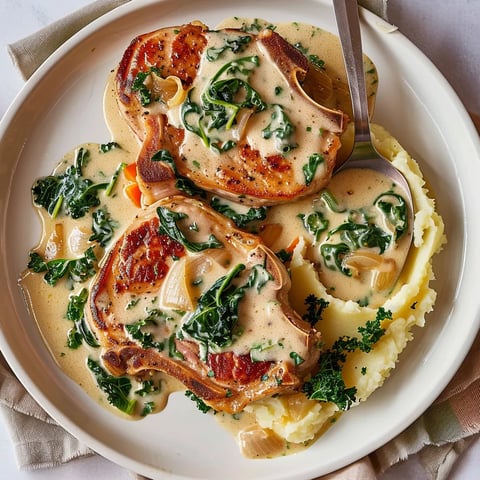 Délicieux porc avec kale