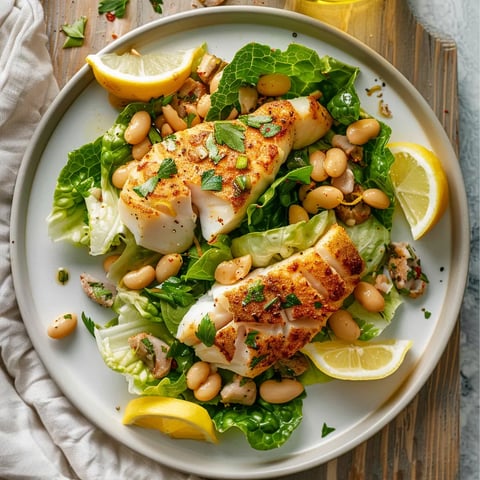 Plat tiède aiglefin haricots