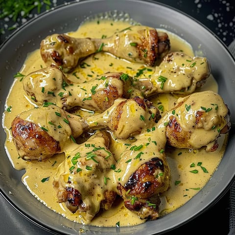 Poulet crémeux moutarde miel