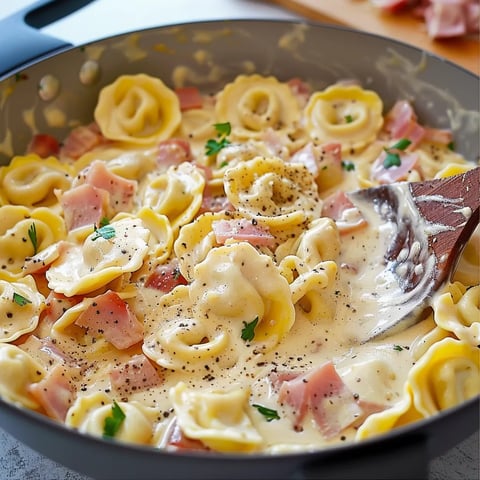 Délicieux tortellinis jambon et Parmesan