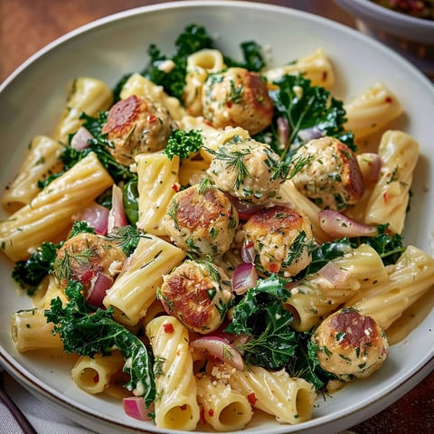 Boulettes savoureuses rigatonis