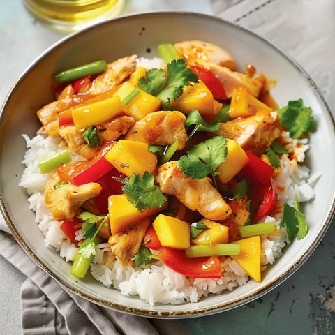 Poulet poivron mangue