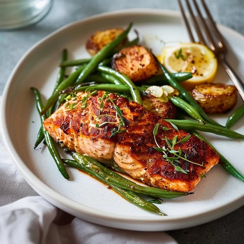 Saumon haricots salade